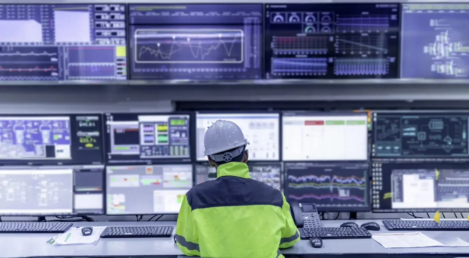 Interfaz de un sistema SCADA en cuarto de control